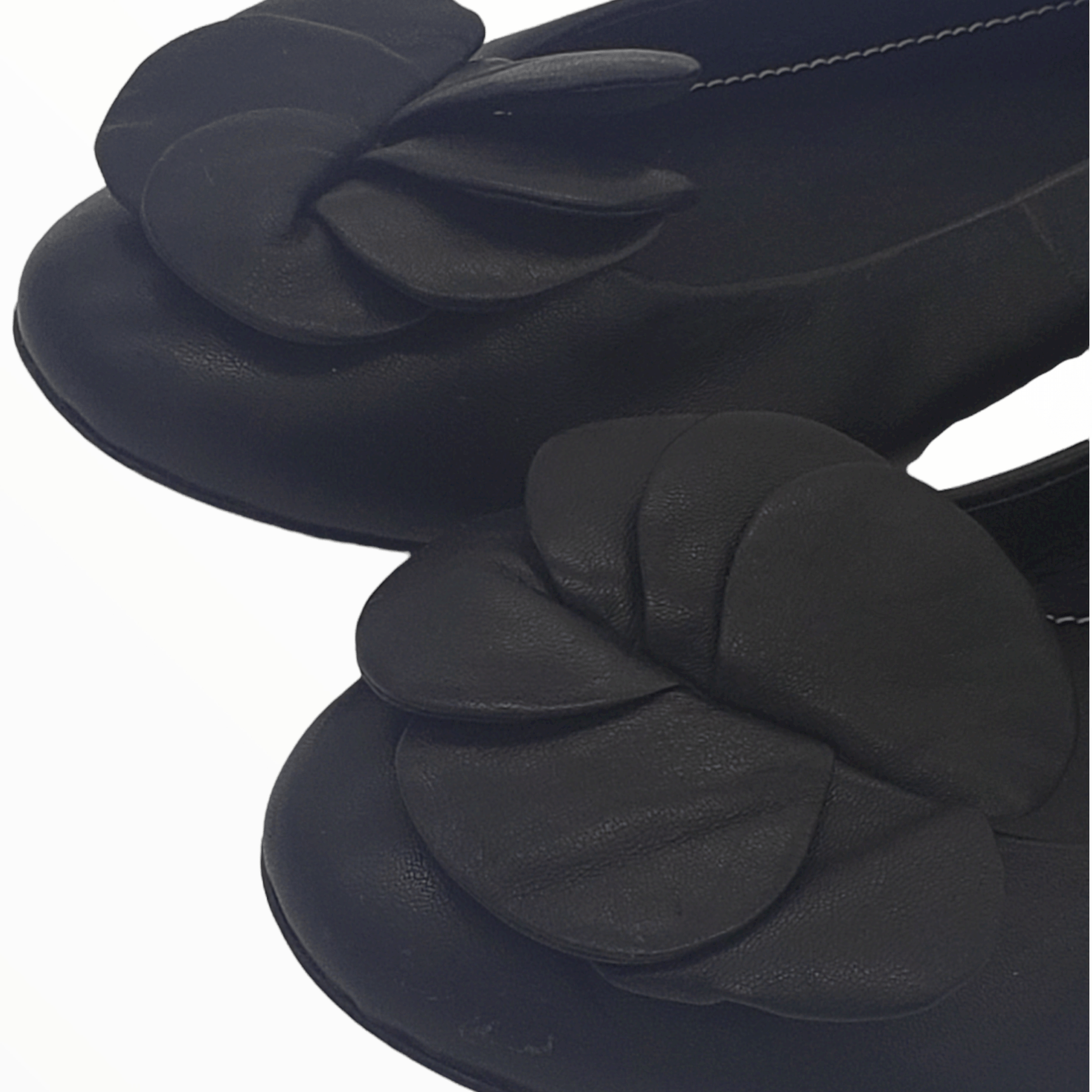 Sonia Rykiel Black Floral Detail Flash Shoes