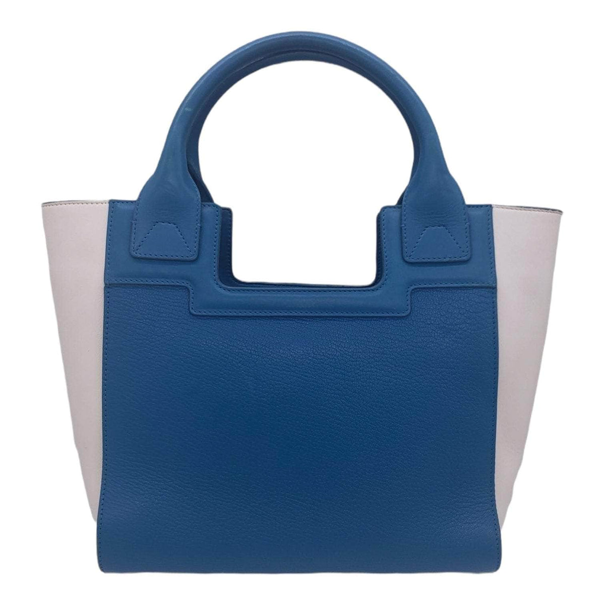 Smythson Blue & White Colour Block Handbag