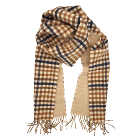 Barbour Cream Check Fringed Scarf