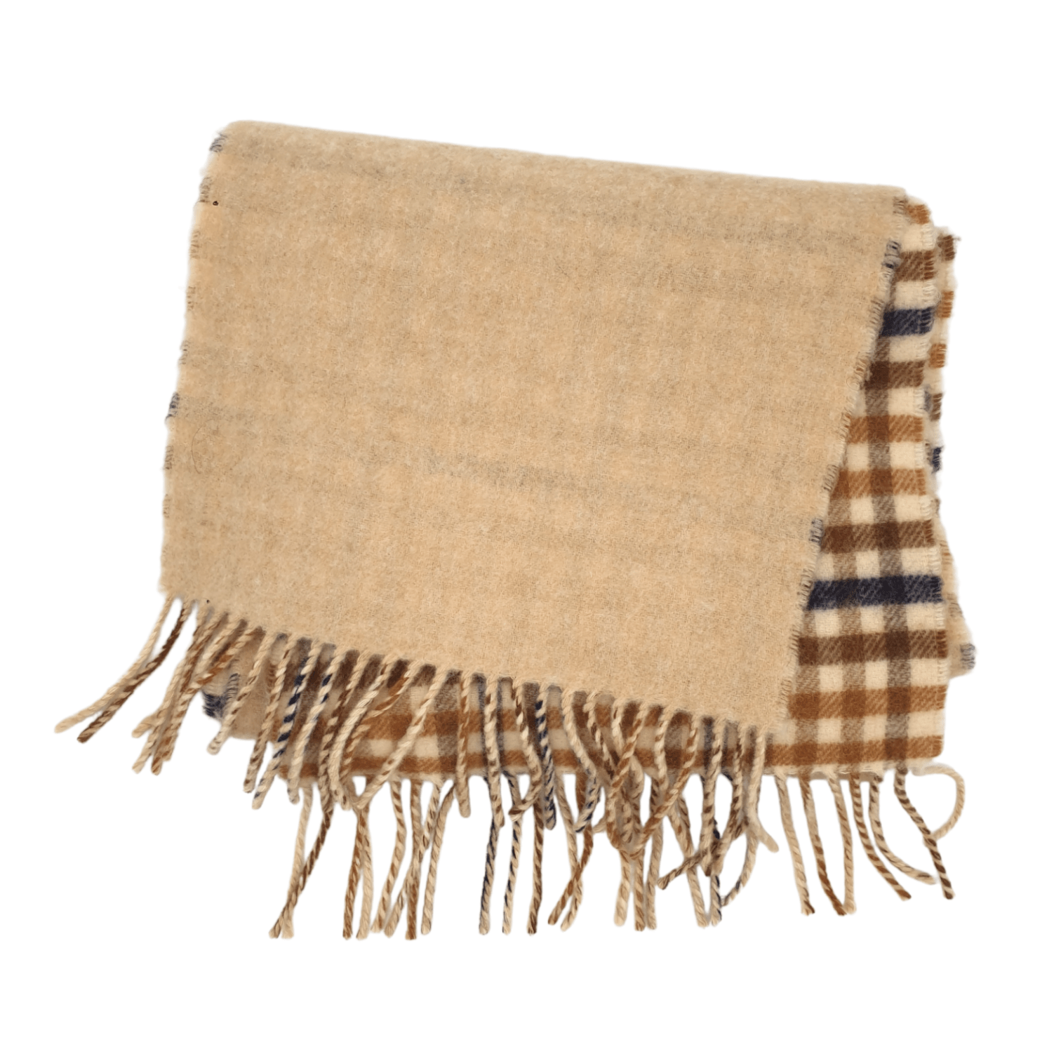 Barbour Cream Check Fringed Scarf