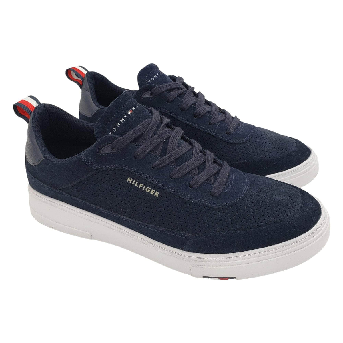 Tommy Hilfiger Navy Suede Lace-up Cupsoles