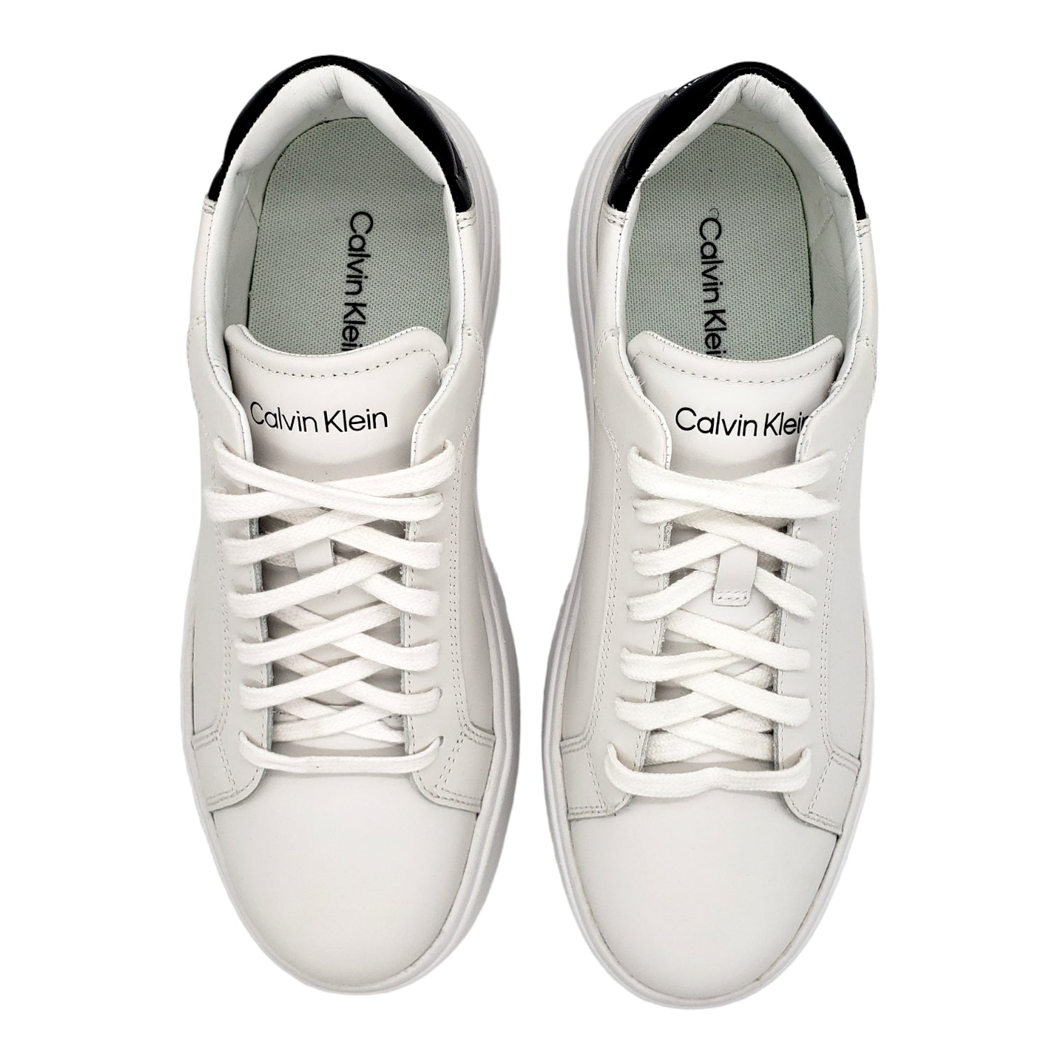 Calvin Klein White Cupsole Leather Trainers