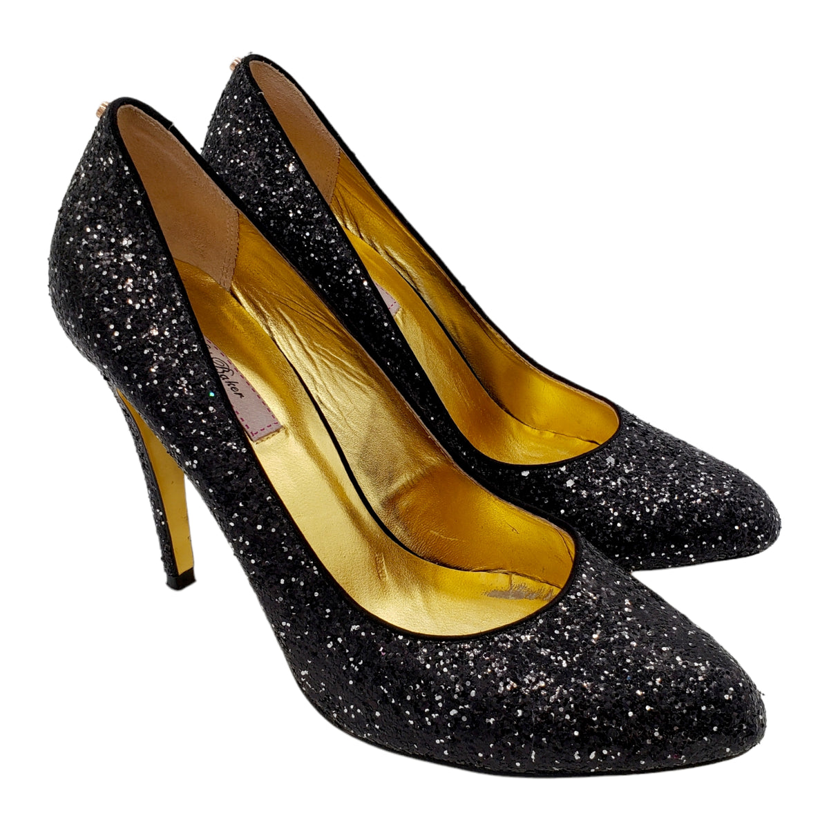 Ted Baker Black Glitter Heels