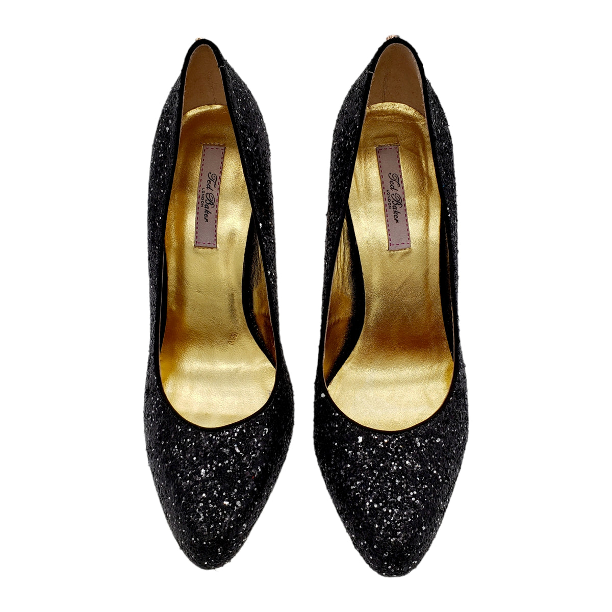 Ted Baker Black Glitter Heels