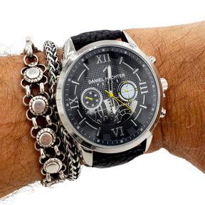 Daniel Hechter Black & Chrome Watch