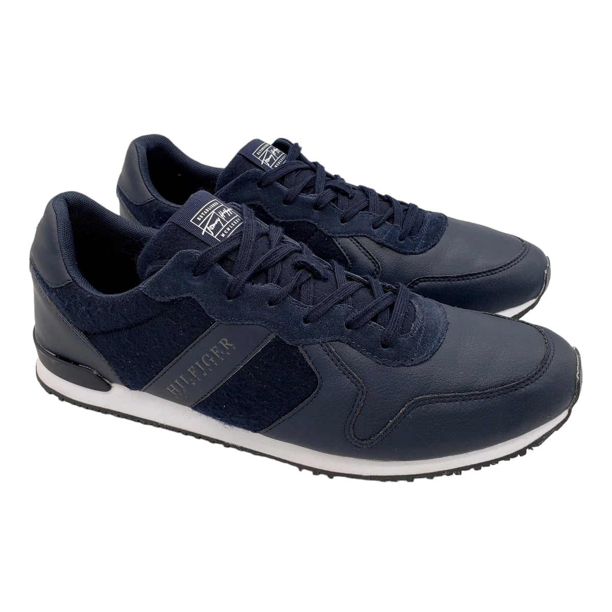 Tommy Hilfiger Blue Leather & Wool Trainers