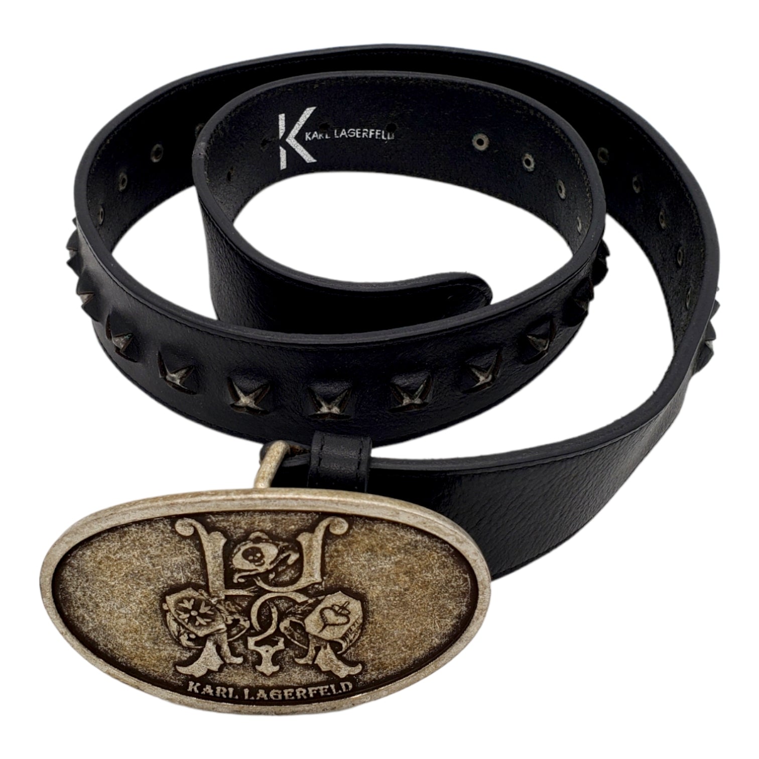 Karl Lagerfeld Black Studded Belt