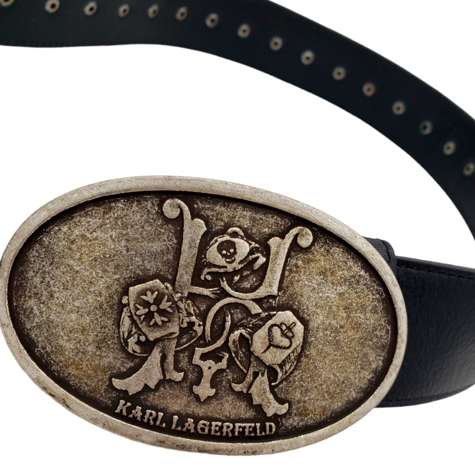 Karl Lagerfeld Black Studded Belt