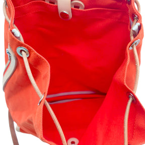 Threadline Orange Leather Trim Backpack