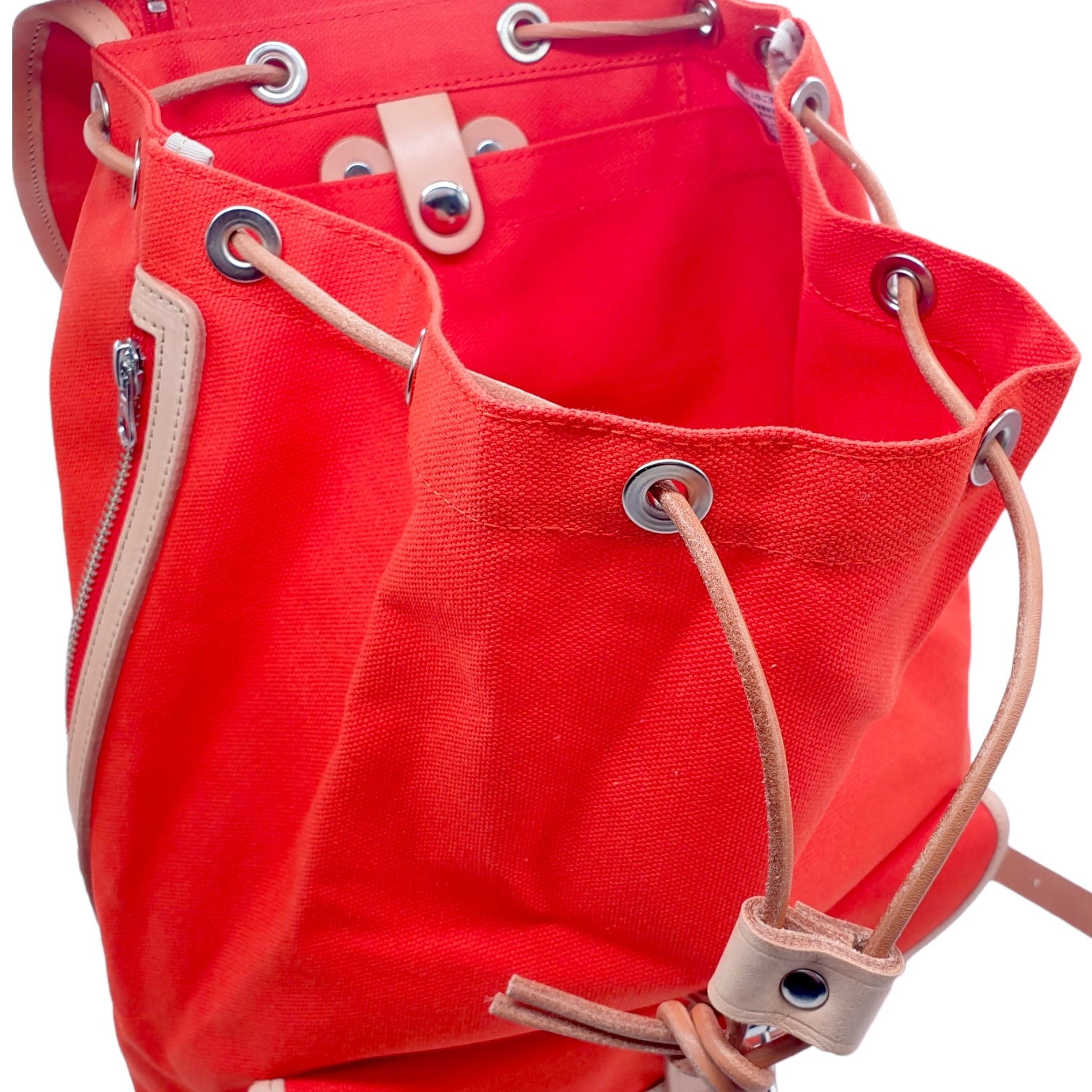 Threadline Orange Leather Trim Backpack