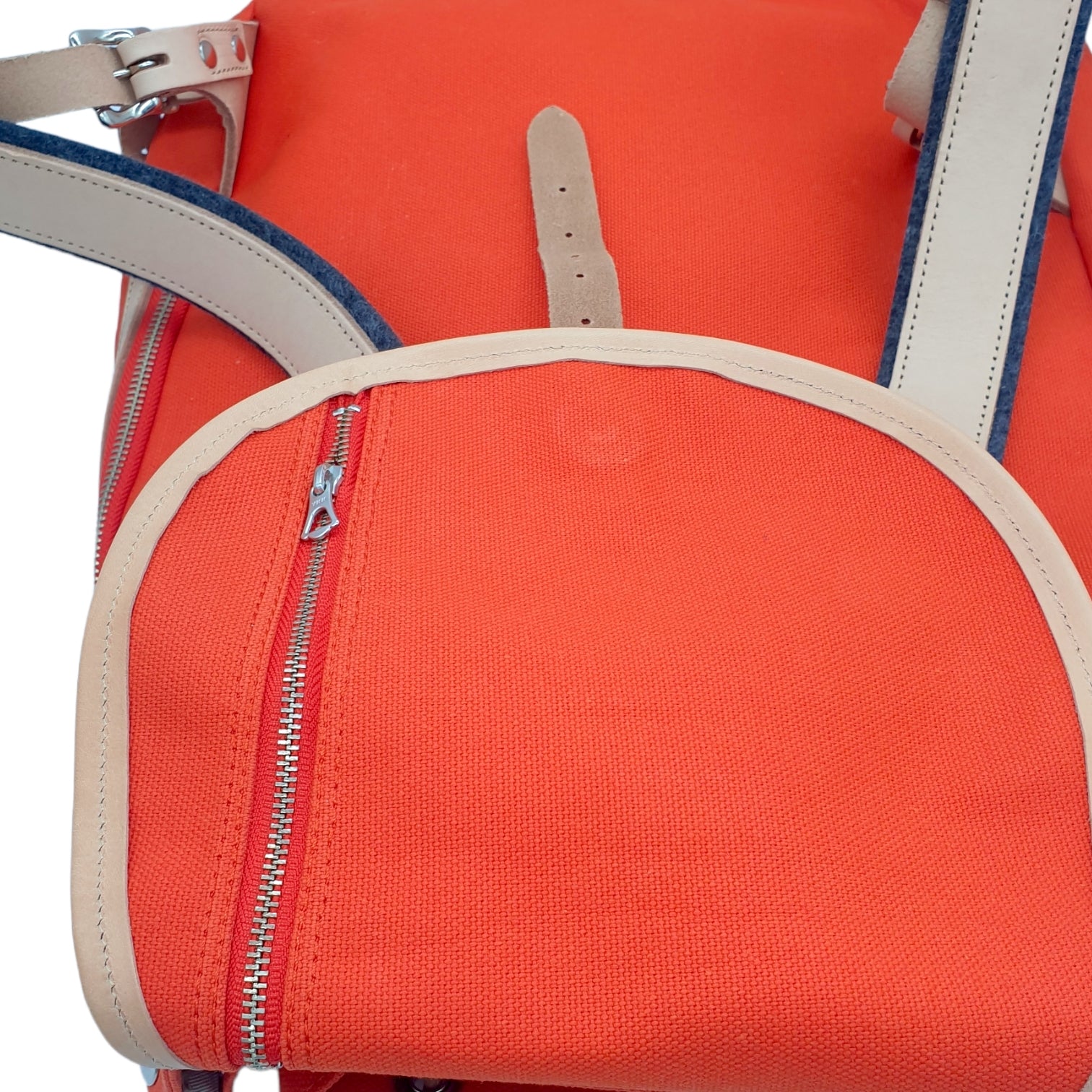 Threadline Orange Leather Trim Backpack