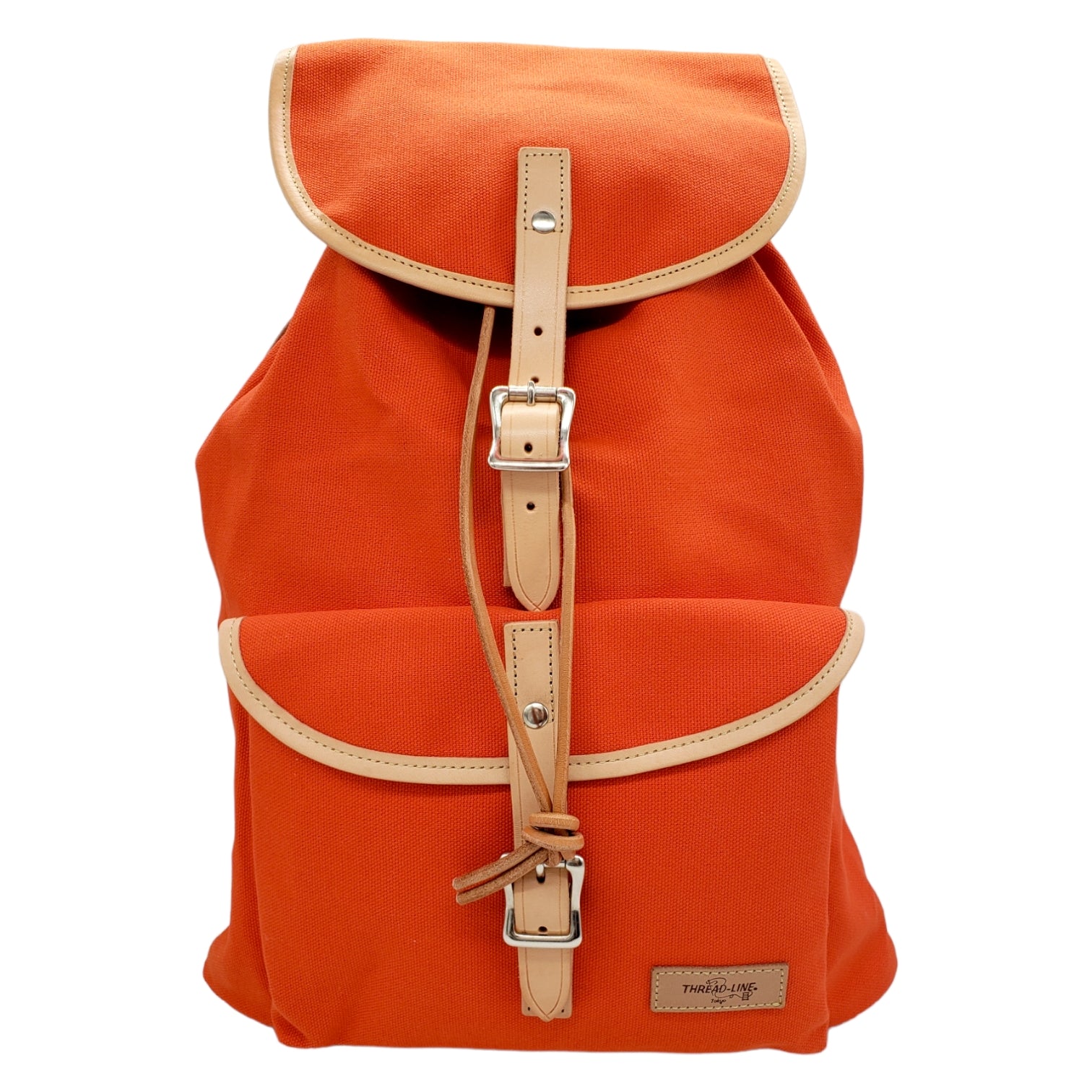 Threadline Orange Leather Trim Backpack