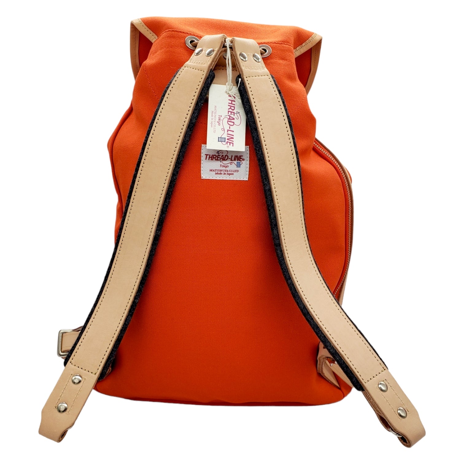 Threadline Orange Leather Trim Backpack