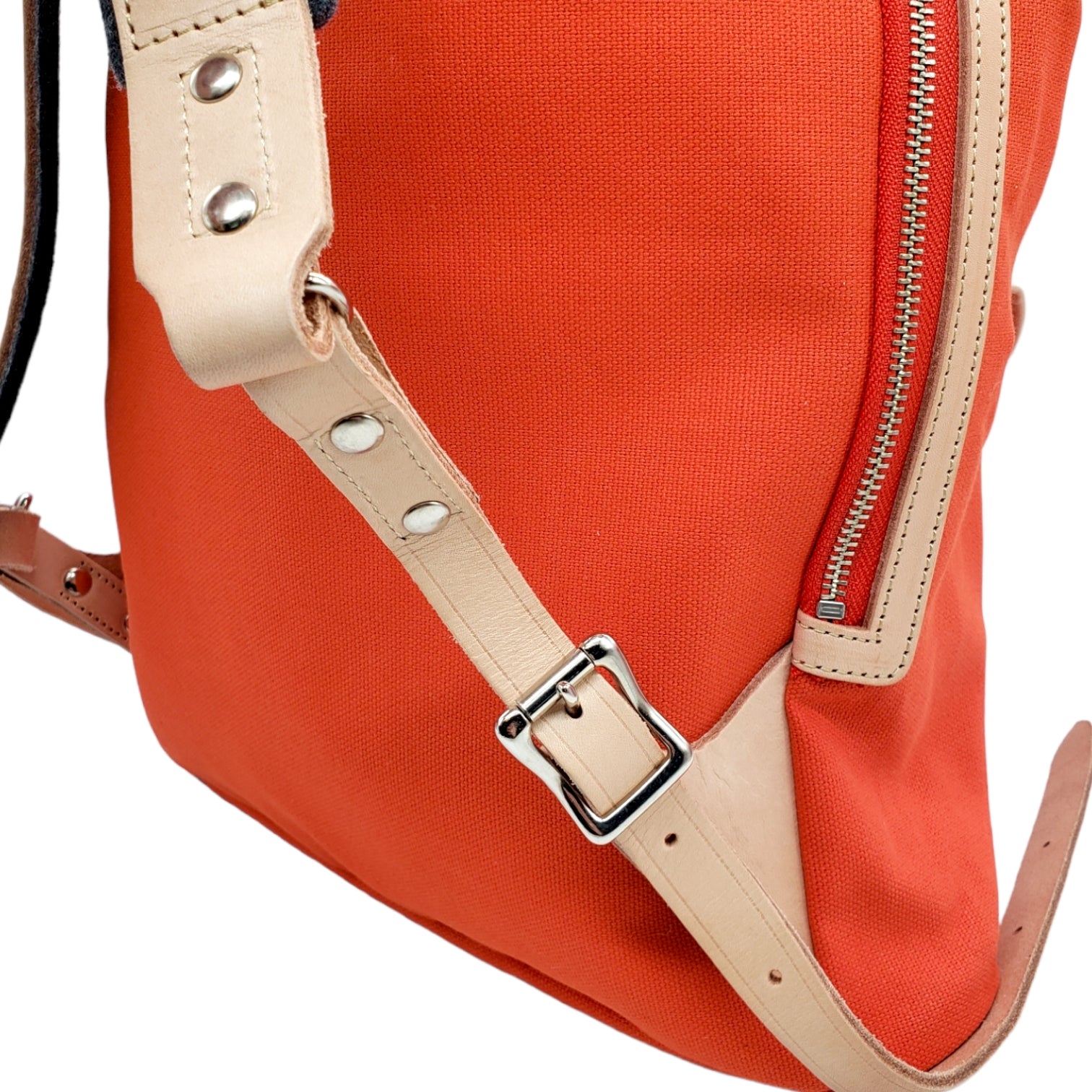 Threadline Orange Leather Trim Backpack