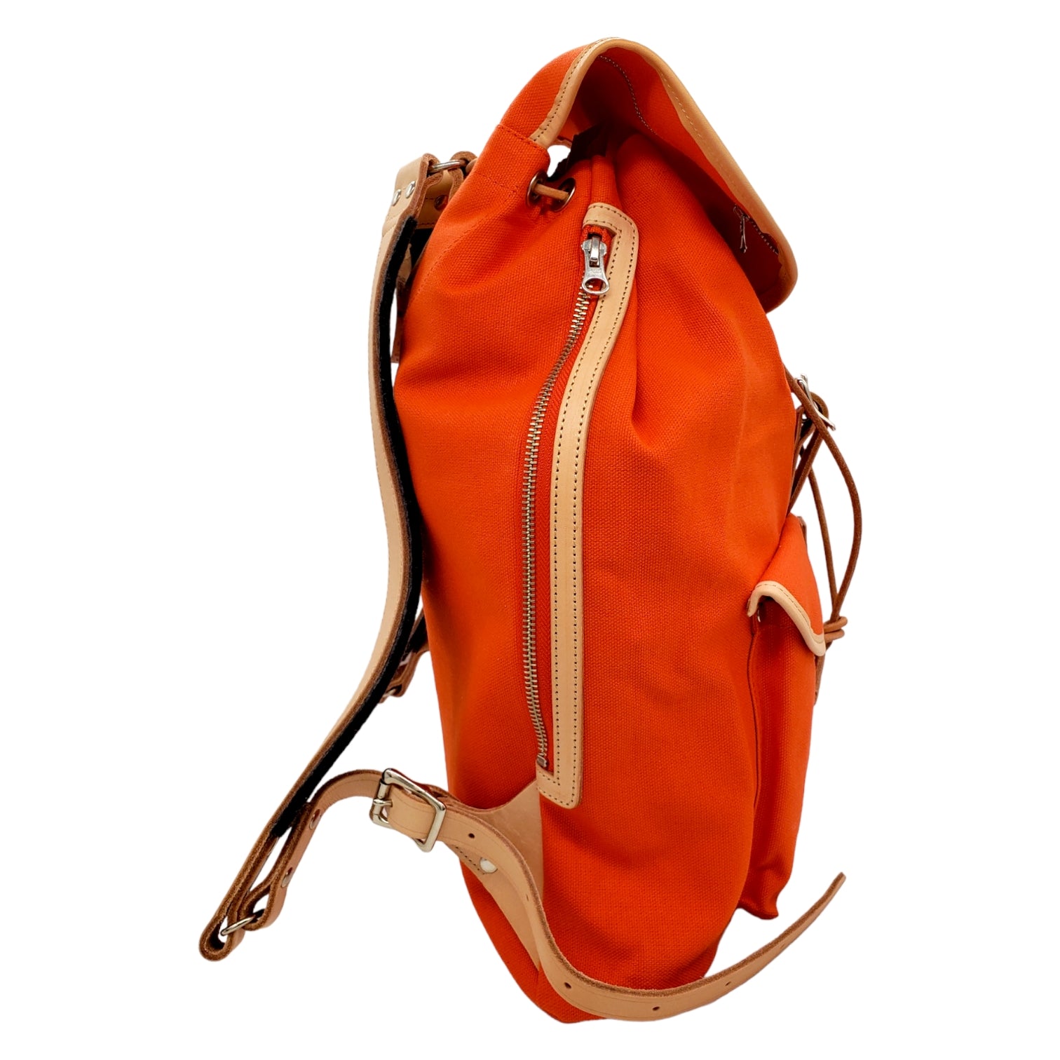 Threadline Orange Leather Trim Backpack