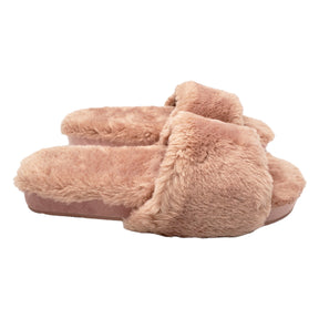 Hush Pink Bina Faux Fur Slides