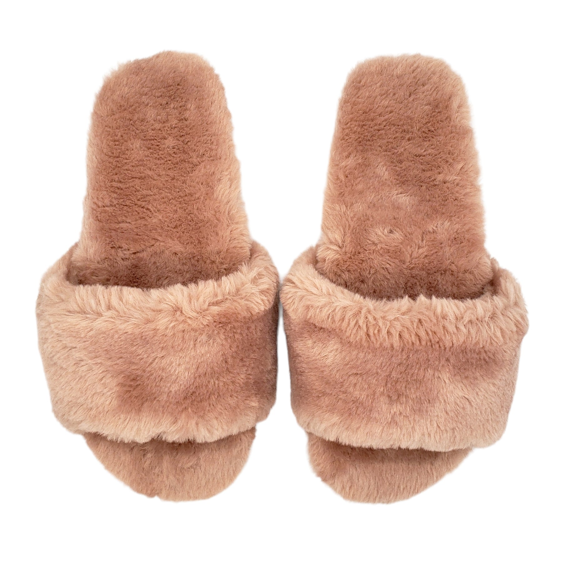 Hush Pink Bina Faux Fur Slides