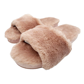 Hush Pink Bina Faux Fur Slides