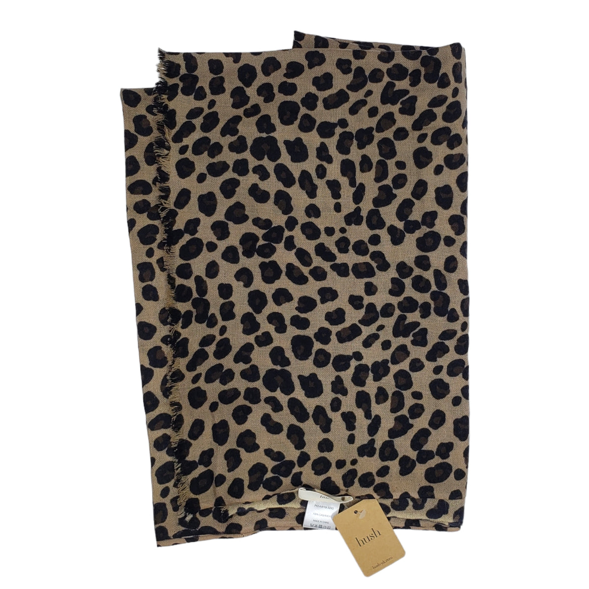 Hush Brown Leopard Print Cashmere Scarf