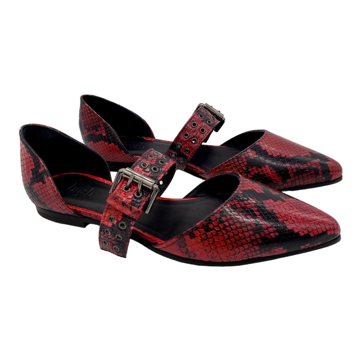Hush Red Snake Stamford Pumps