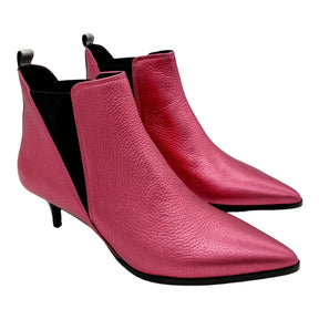 Pink kitten heel boots best sale