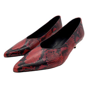 Hush Red Snake Peplow Court Shoes