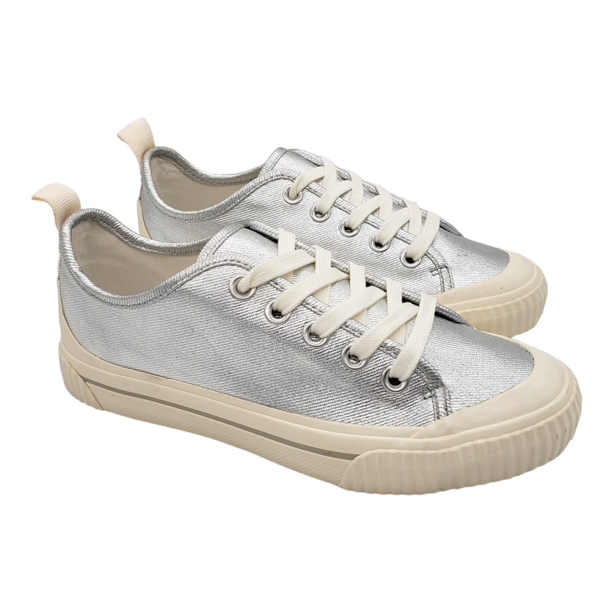 Hush Silver Leyton Canvas Trainers