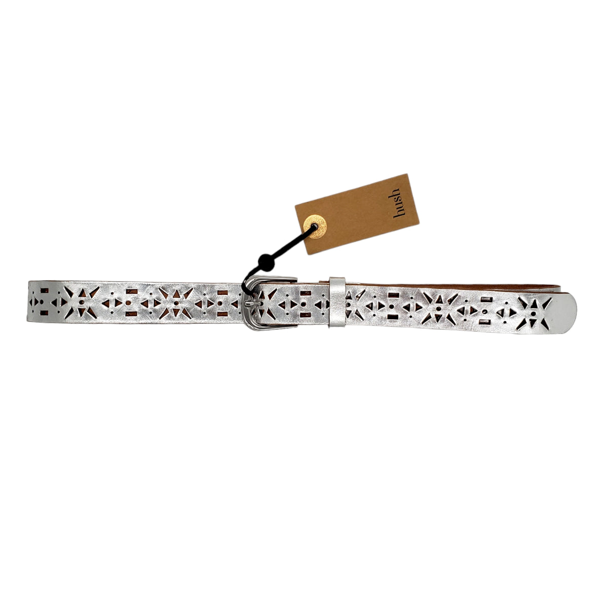 Hush Silver Leather Ely Belt