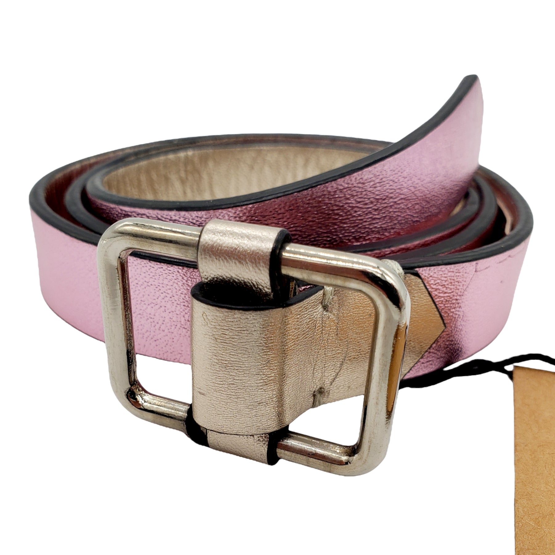 Hush Silver/Pink Reversible Metallic Belt