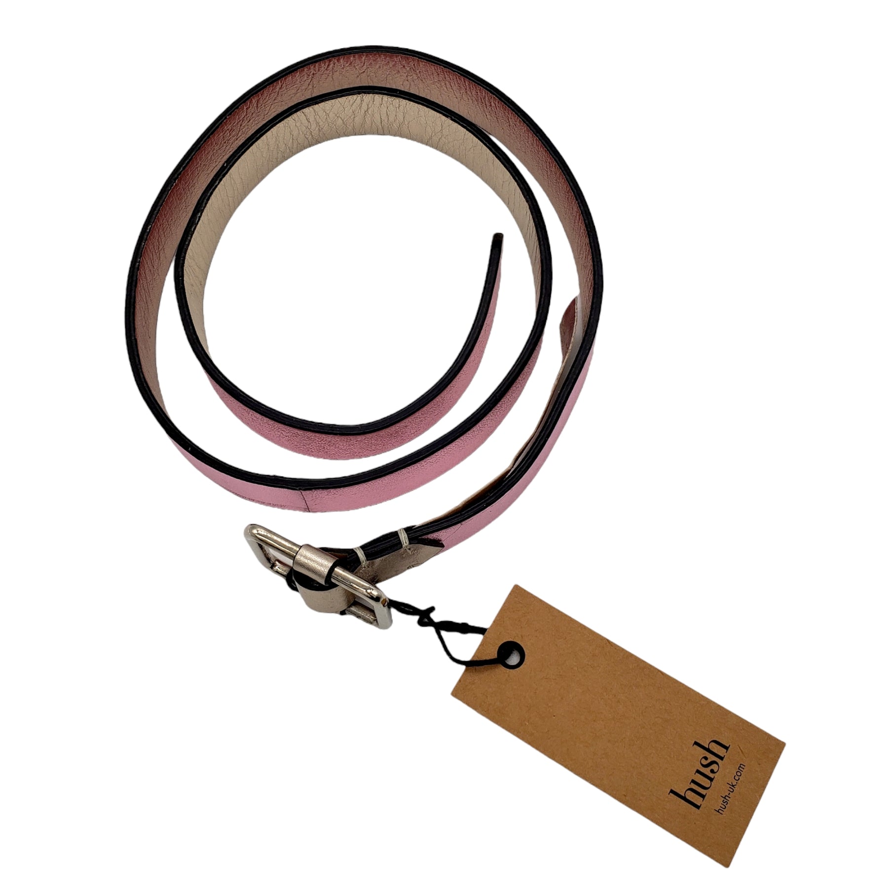 Hush Silver/Pink Reversible Metallic Belt