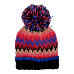 Hush Pink Fairisle Bobble Top Beanie