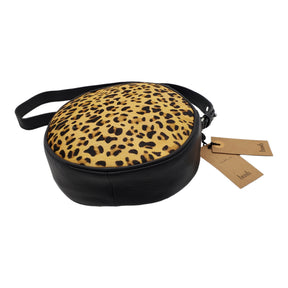 Hush Black Leopard Leather Bag