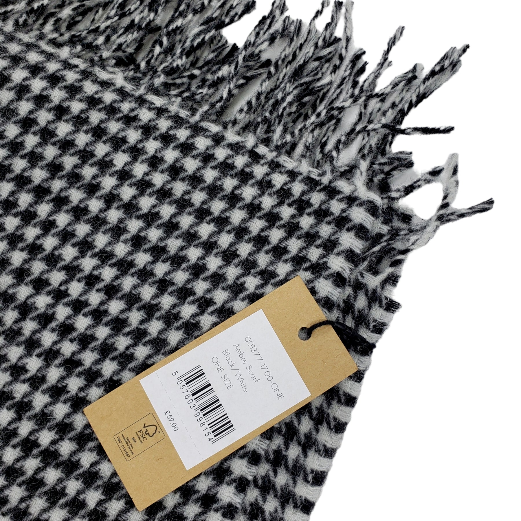 Hush Black/White Houndstooth Scarf