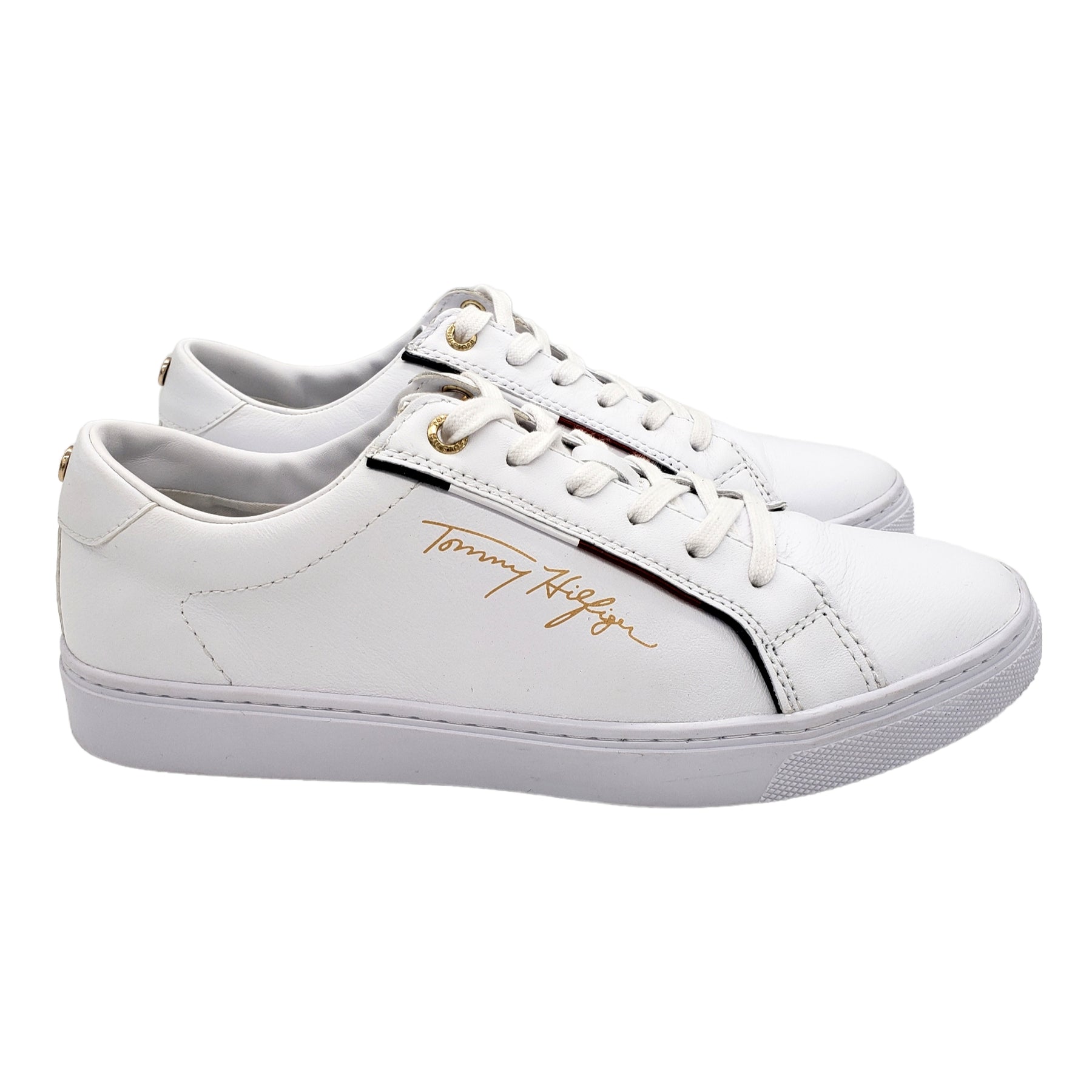 Tommy Hilfiger White Leather Signature Trainer