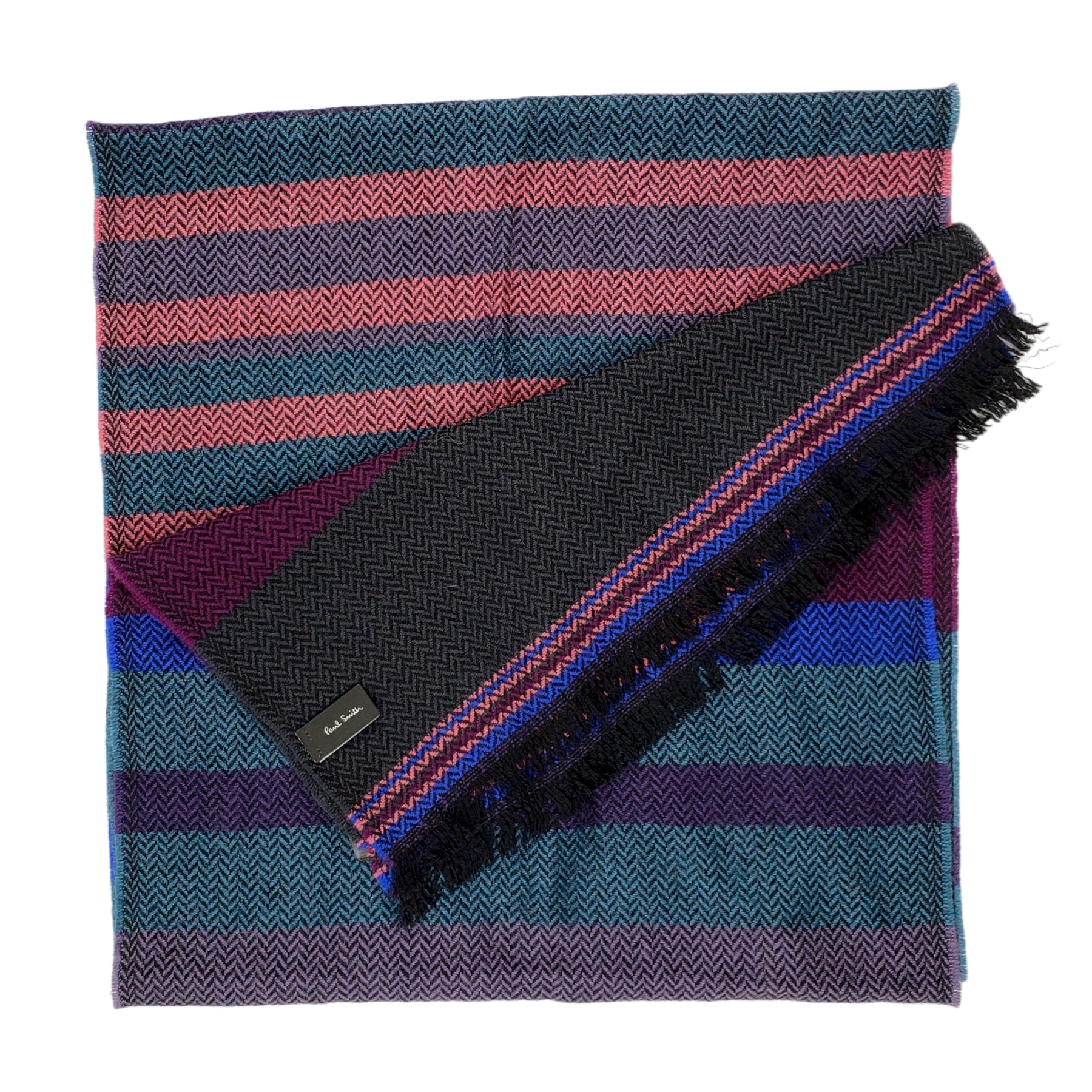 Paul Smith Green/Multi Herringbone Scarf