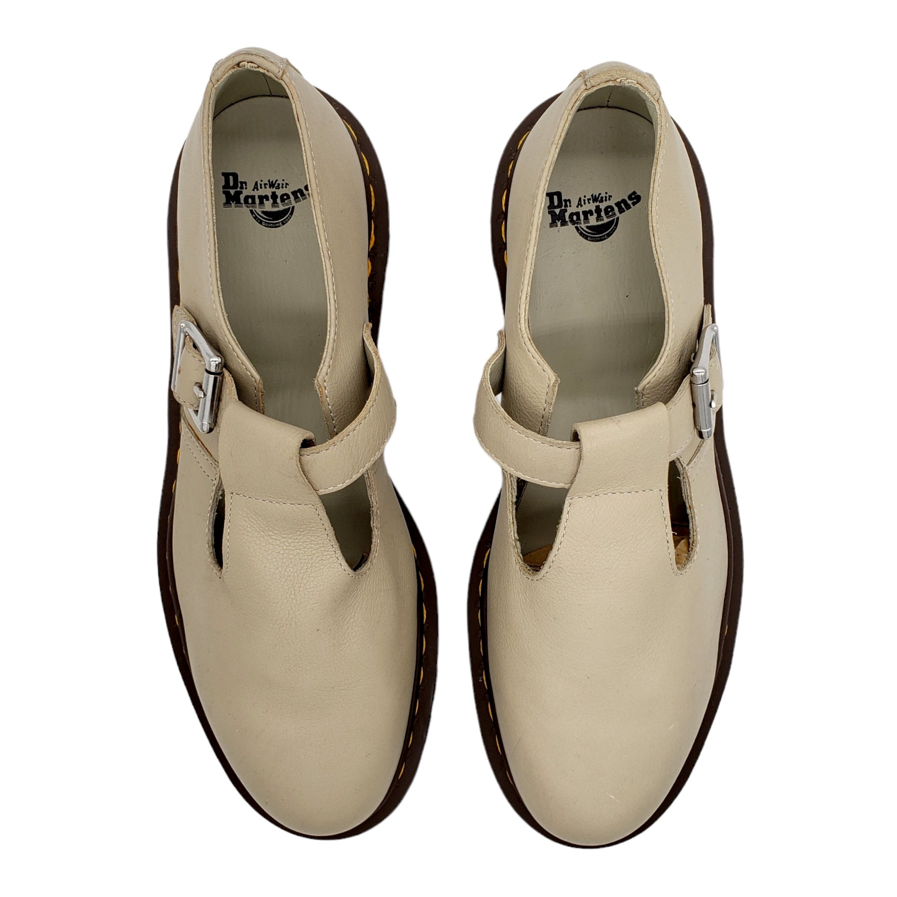 Dr. Martens Polley Ivory T-Bar Shoe | Shop from Crisis Online