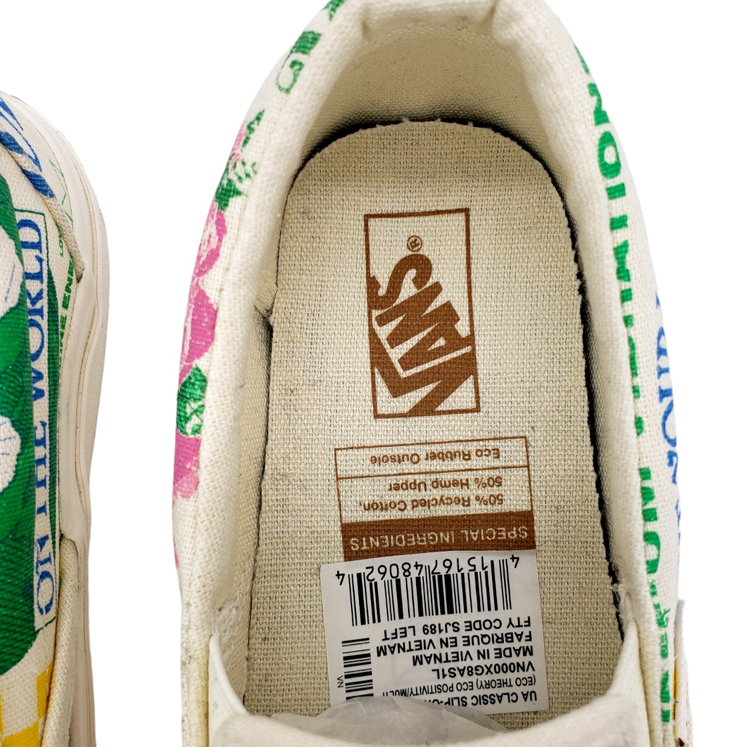 Vans Eco Theory White Slip On Canvas Trainers
