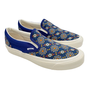 Vans Blue Floral Checked Slip On Trainers