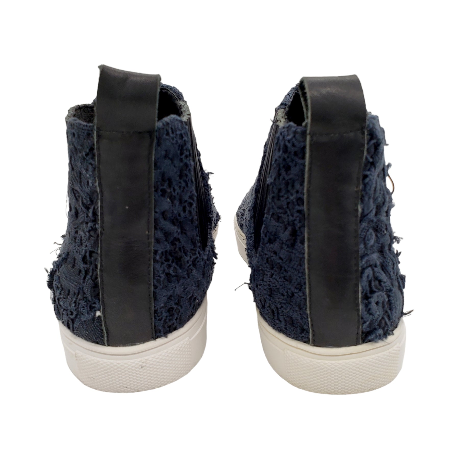By Walid Navy Embroidered Ankle Boots