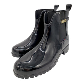 Tommy Hilfiger Black Patent Wellies