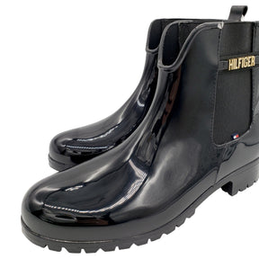 Tommy Hilfiger Black Patent Wellies