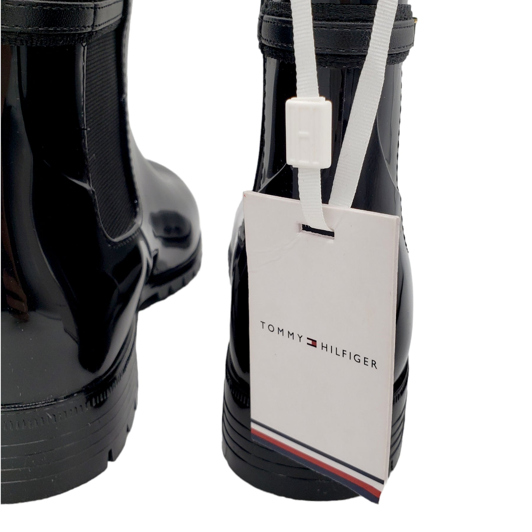 Tommy Hilfiger Black Patent Wellies