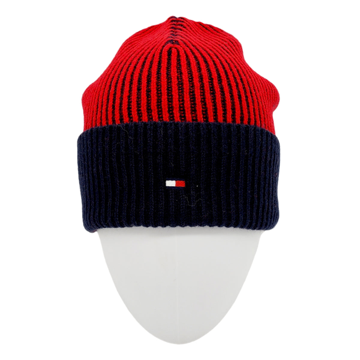 Tommy Hilfiger Red/Navy Cashmere Beanie