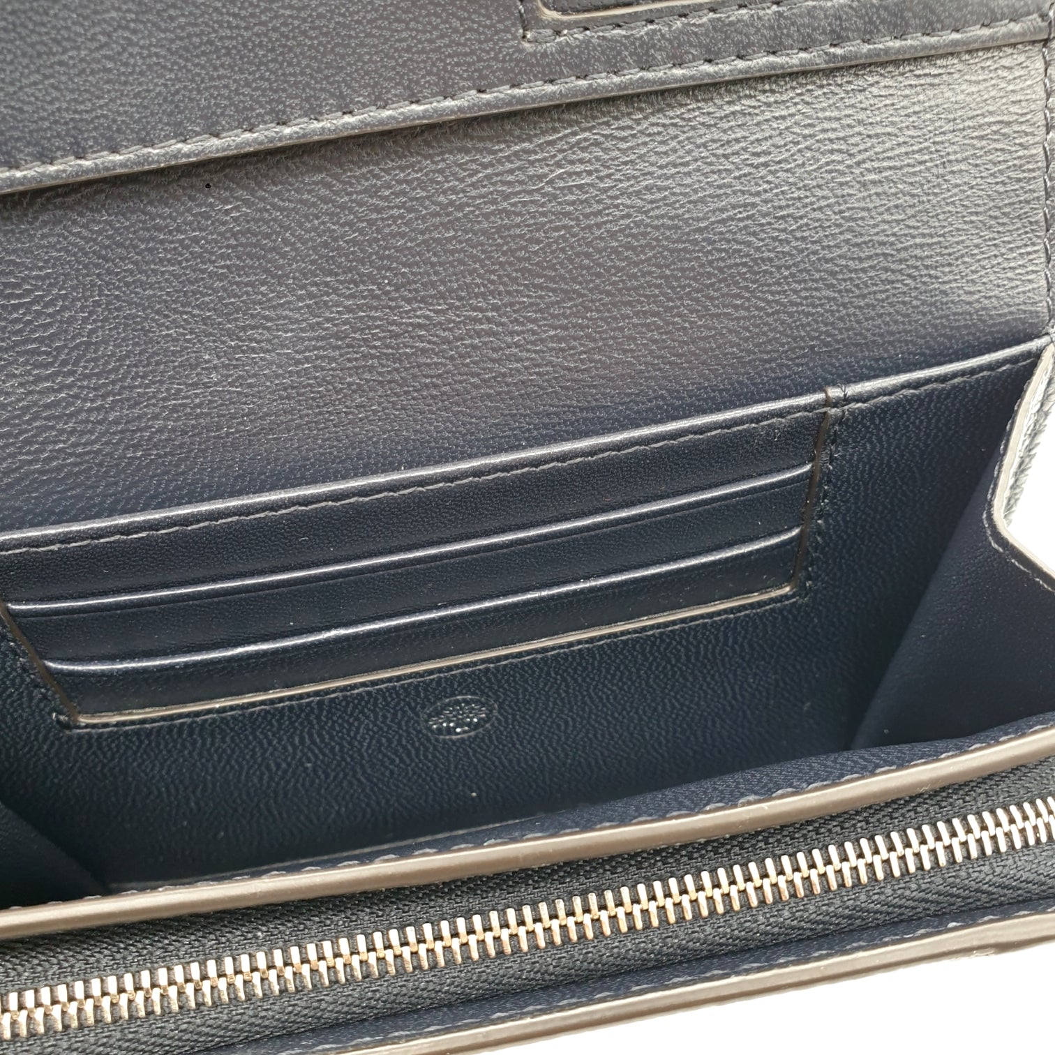 Mulberry Navy Continental Leather French Purse