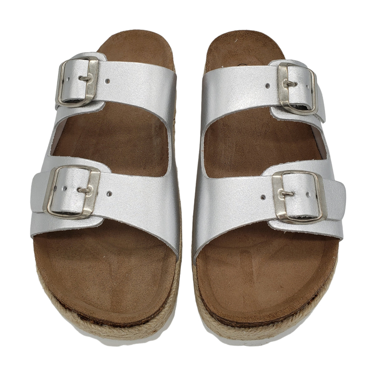 Hush Silver Metallic Woodstock Sandals