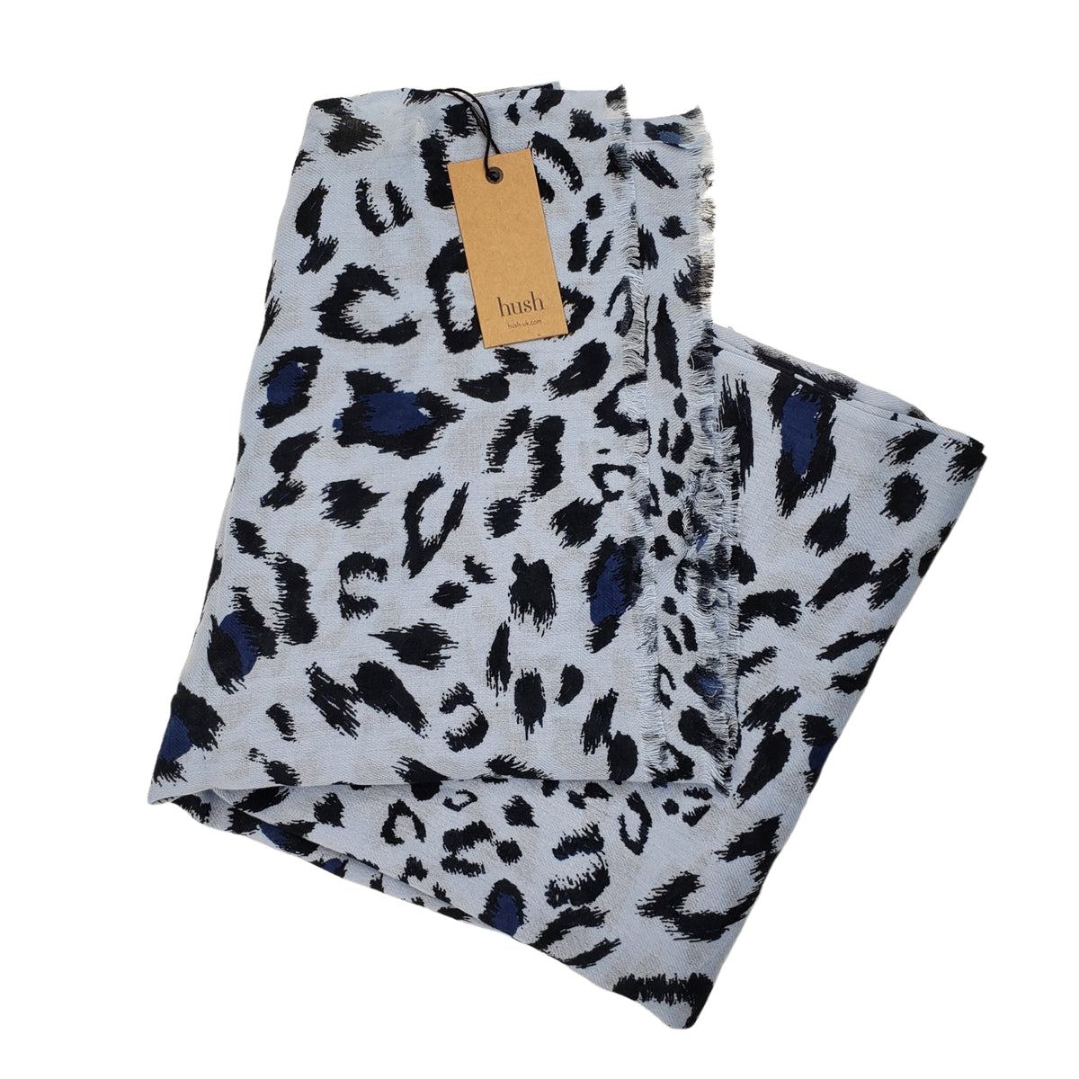 Hush Blue Regan Leopard Scarf
