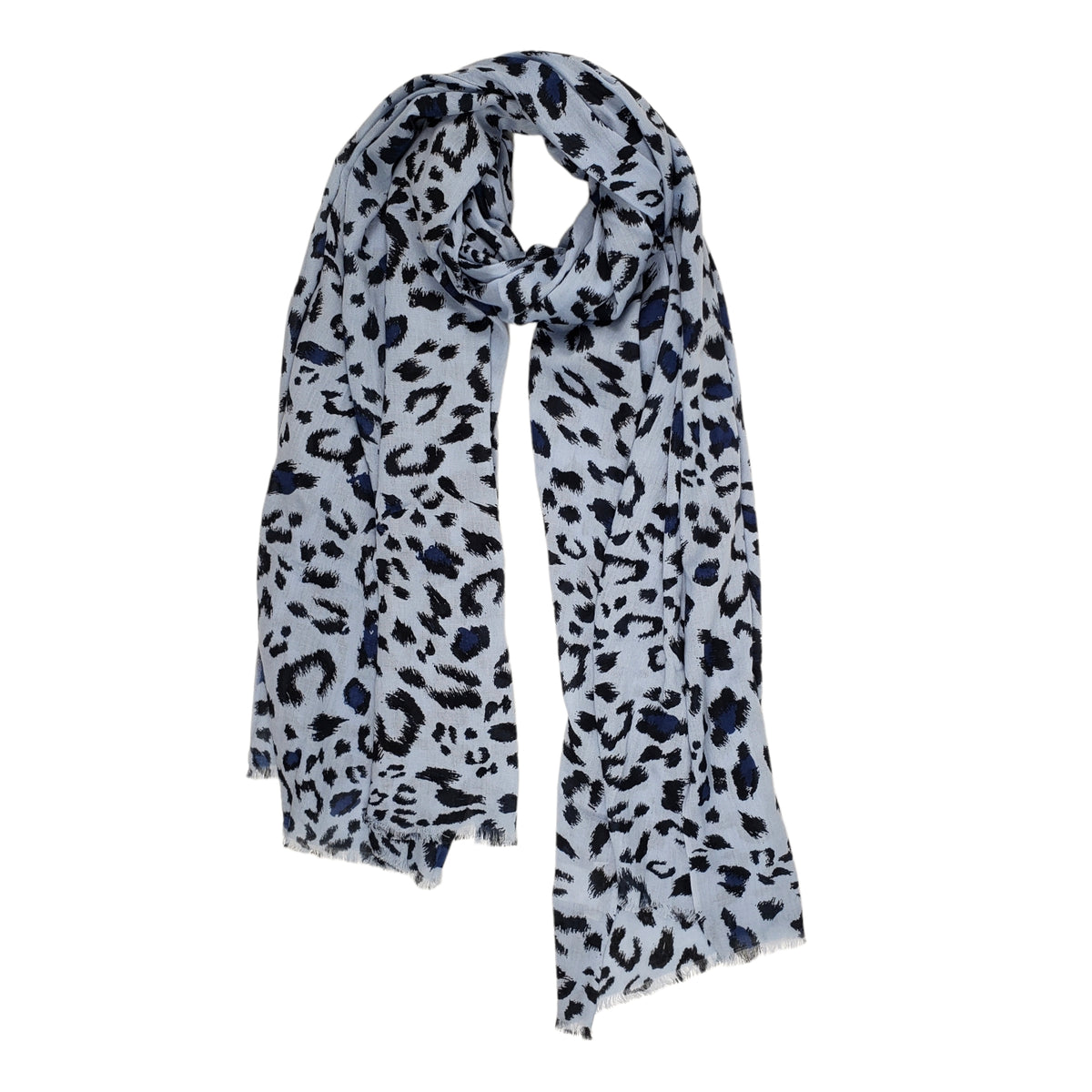 Hush Blue Regan Leopard Scarf