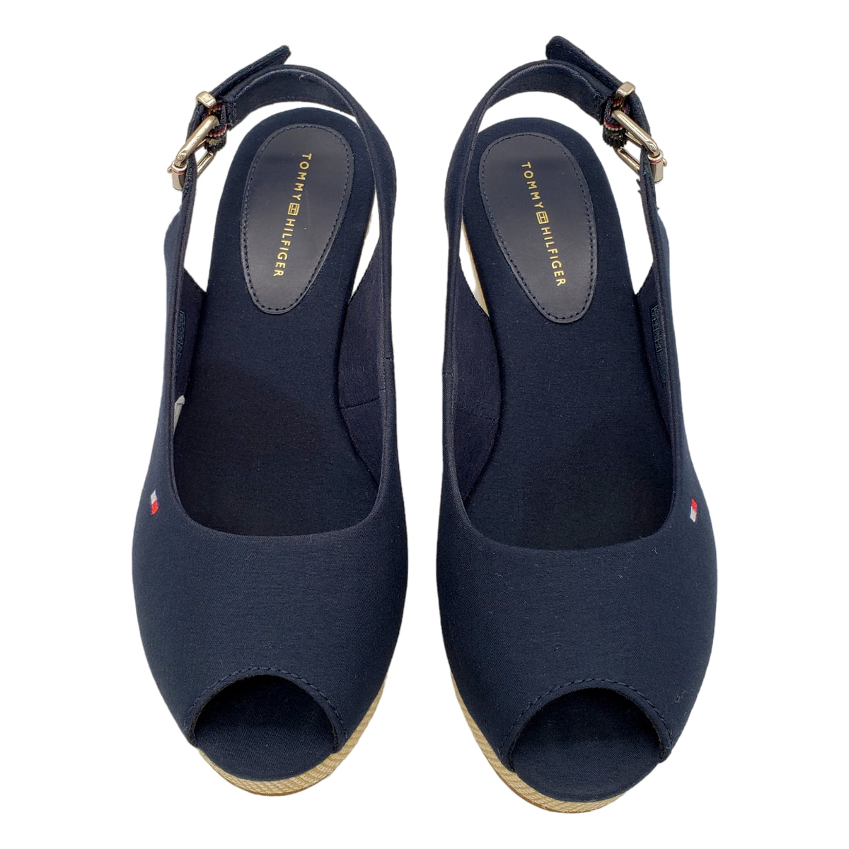 Tommy Hilfiger Navy Blue Sling Back Wedges