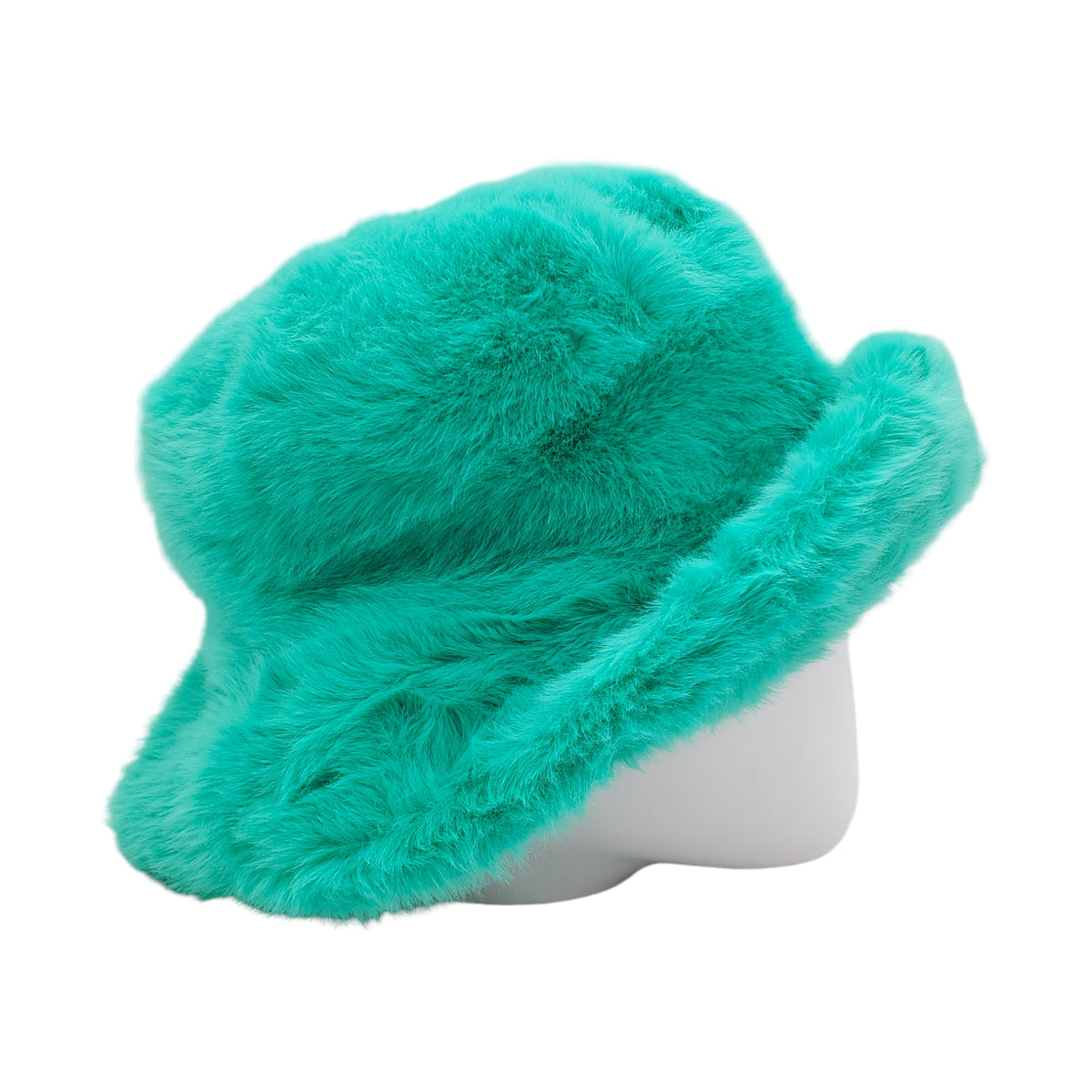 Jayley Turquoise Faux Fur Bucket Hat
