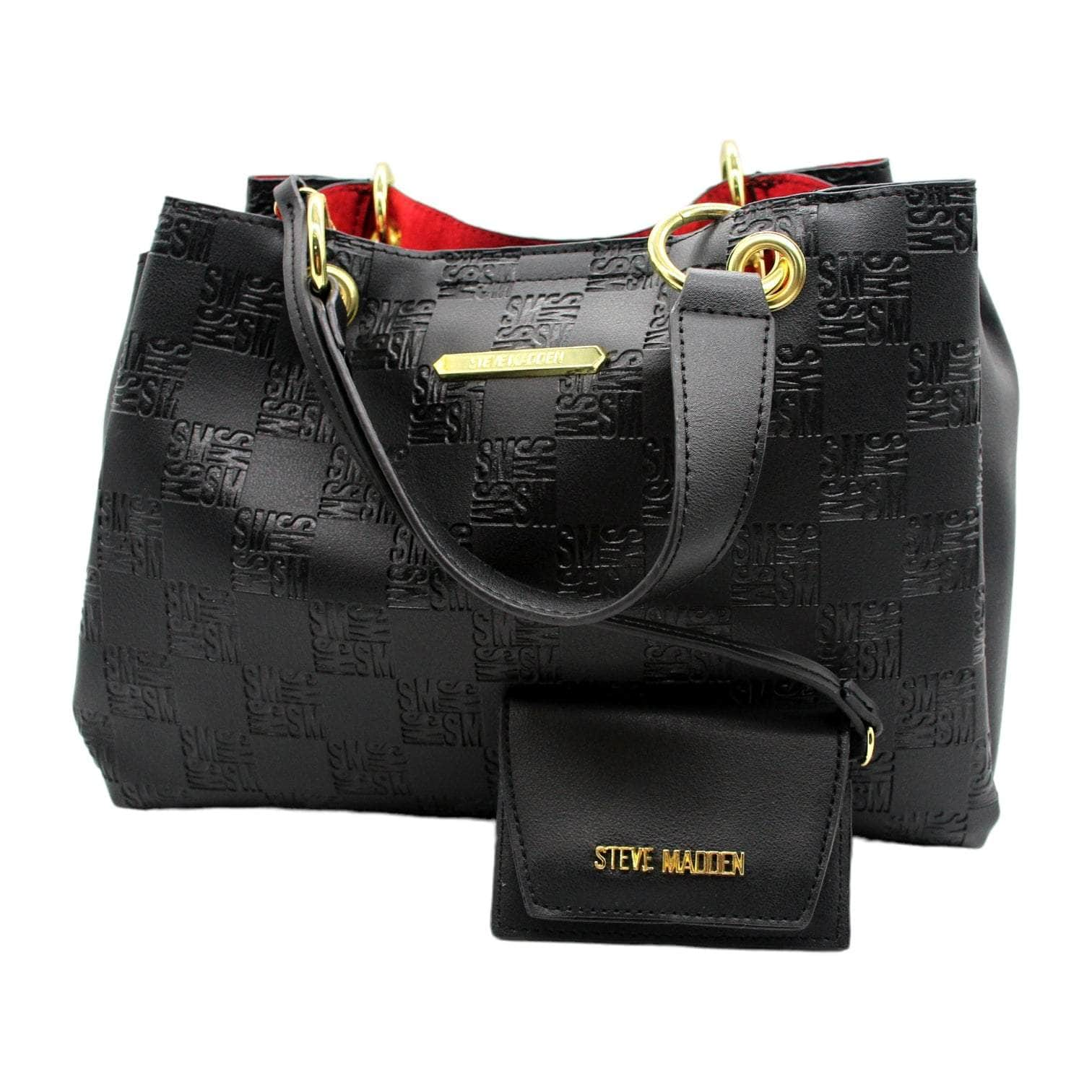 Steve Madden Black Embossed Handbag